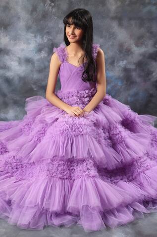 Delightful Lilac Colored Designer Gown